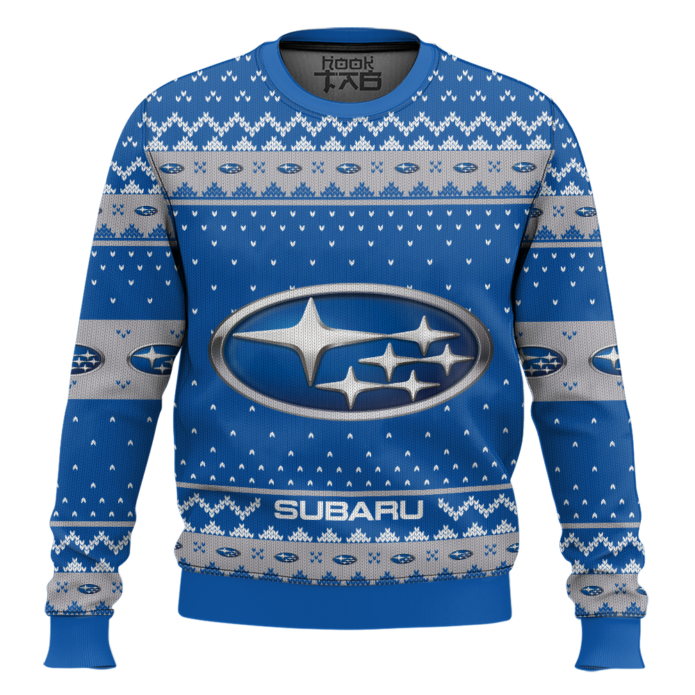 Hooktab Subaru Ugly Christmas Sweater Hooktab Subaru Ugly Christmas Sweater