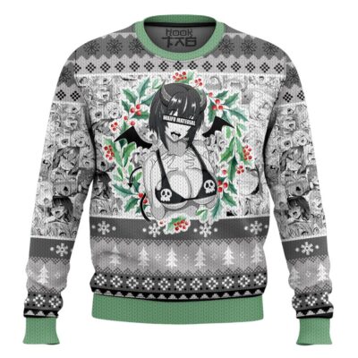 Succubus Waifu Material Ahegao Ugly Christmas Sweater