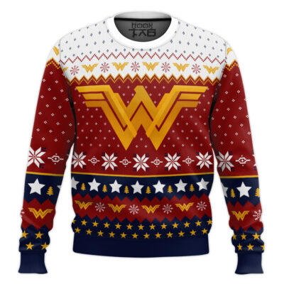 Super Heroes Wonder Woman Ugly Christmas Sweater