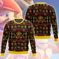 Hooktab Super Mario 1-Up Mushroom Ugly Christmas Sweater