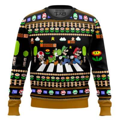 Super Mario Abbey Road Ugly Christmas Sweater