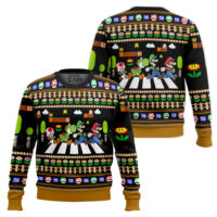 Hooktab Super Mario Abbey Road Ugly Christmas Sweater