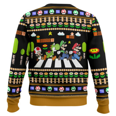 Hooktab Super Mario Abbey Road Ugly Christmas Sweater