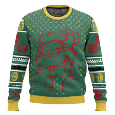 Super Mario Bowser Silhouette Ugly Christmas Sweater