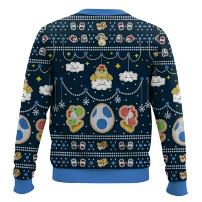 Hooktab Super Mario Yoshi And Bowser Ugly Christmas Sweater
