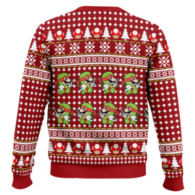 Hooktab Super Ralph Bro Mario Ugly Christmas Sweater