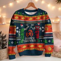 Hooktab Super Saiyan Dragon Ball Ugly Christmas Sweater