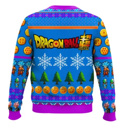 Hooktab Super Saiyan Rose Christmas Dragon Ball Ugly Christmas Sweater