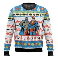 Hooktab Superman And Batman Ugly Christmas Sweater