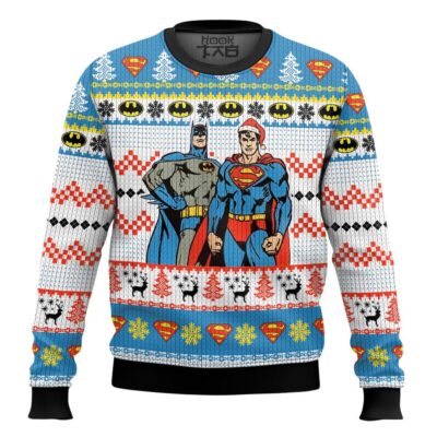 Superman And Batman Ugly Christmas Sweater
