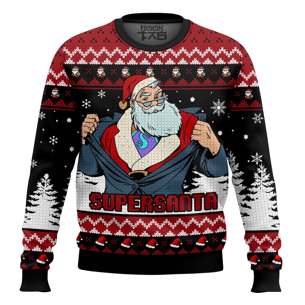 Hooktab Supersanta Ugly Christmas Sweater Hooktab Supersanta Ugly Christmas Sweater