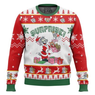 Surprise! Tom And Jerry Ugly Christmas Sweater