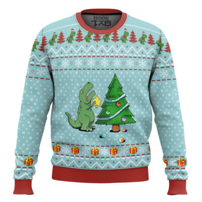 T-Rex And Christmas Tree Ugly Christmas Sweater