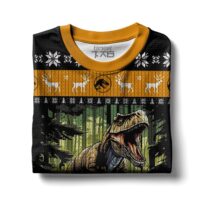 Hooktab T-rex Jurassic World Ugly Christmas Sweater