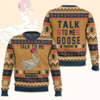 Hooktab Talk To Me Goose Top Gun Ugly Christmas Sweater