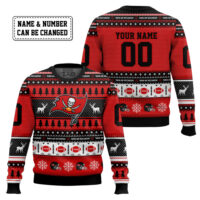 Hooktab Tampa Bay Buccaneers - Custom Name And Number Ugly Sweater