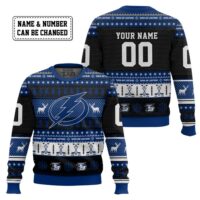 Hooktab Tampa Bay Lightning - Custom Name And Number Ugly Sweater