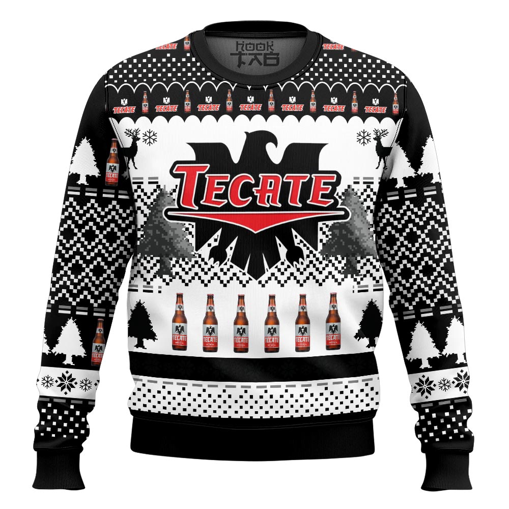 Hooktab Tecate Beer Ugly Christmas Sweater Hooktab Tecate Beer Ugly Christmas Sweater