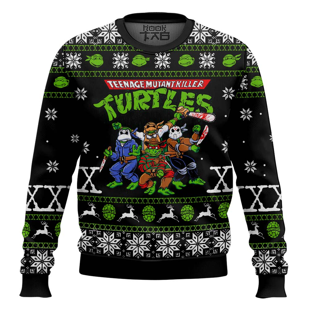 Hooktab Teenage Mutant Killer Ninja Turtles Ugly Christmas Sweater Hooktab Teenage Mutant Killer Ninja Turtles Ugly Christmas Sweater