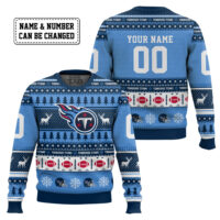Hooktab Tennessee Titans - Custom Name And Number Ugly Sweater