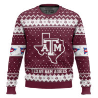 Hooktab Texas A&M Aggies - Custom Name And Number Ugly Christmas Sweater