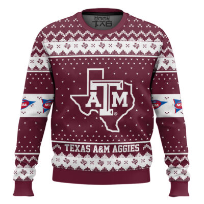 Texas A&M Aggies - Custom Name And Number Ugly Christmas Sweater