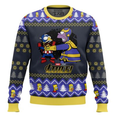 Thannos Homer The Simpsons Ugly Christmas Sweater