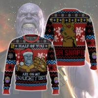 Hooktab Thanos Half Of You Are On My Naughty List Ugly Christmas Sweater