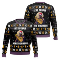 Hooktab Thanos Less People More Bourbon Ugly Christmas Sweater