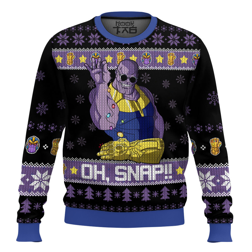 Hooktab Thanos Oh Snap Ugly Christmas Sweater Hooktab Thanos Oh Snap Ugly Christmas Sweater
