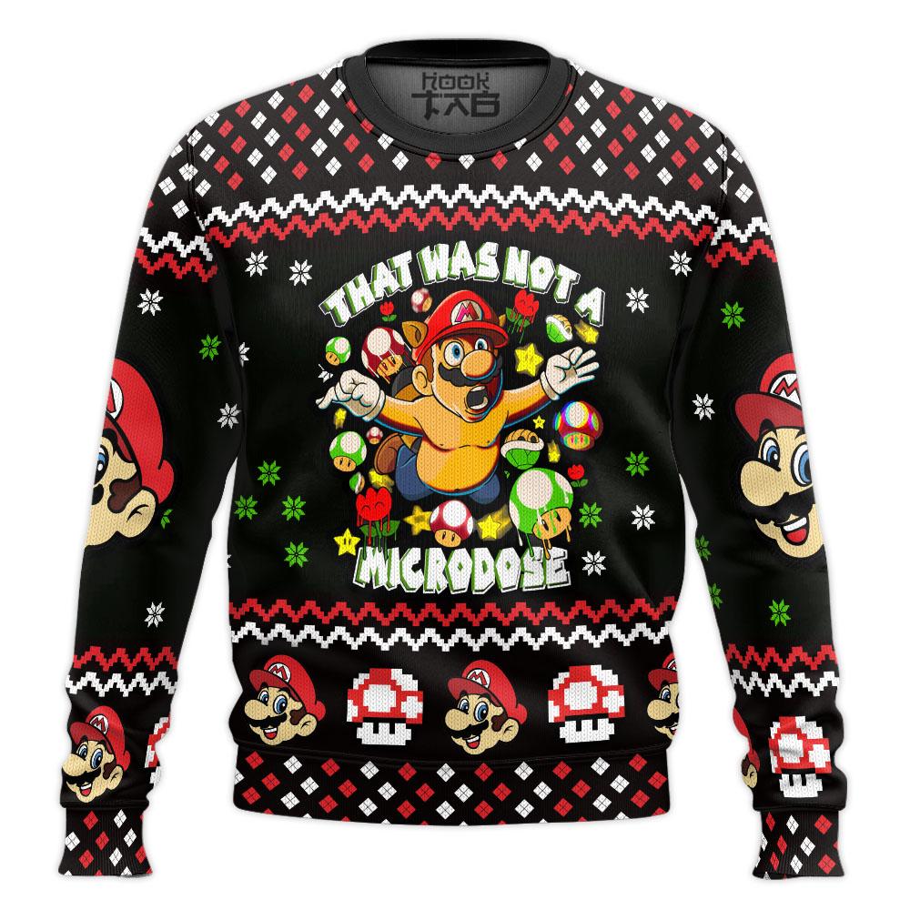 Hooktab That Was Not A Microdose Super Mario Ugly Christmas Sweater Hooktab That Was Not A Microdose Super Mario Ugly Christmas Sweater