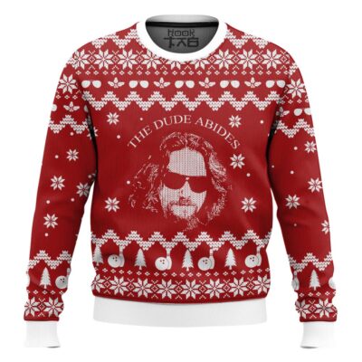 The Big Lebowski The Dude Abides Ugly Christmas Sweater