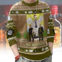 Hooktab The Brothers Supernatural Ugly Christmas Sweater