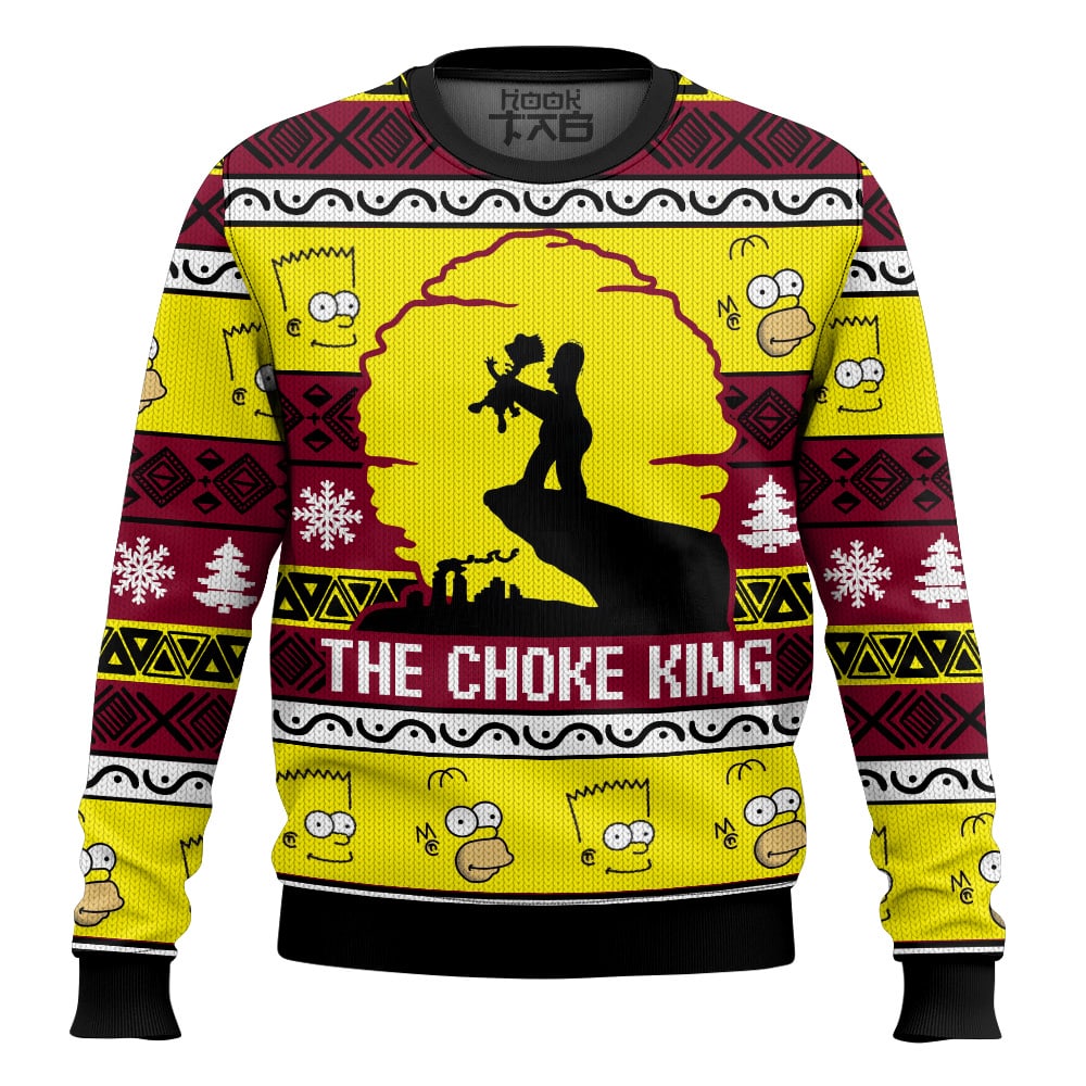 Hooktab The Choke King The Simpsons Ugly Christmas Sweater Hooktab The Choke King The Simpsons Ugly Christmas Sweater