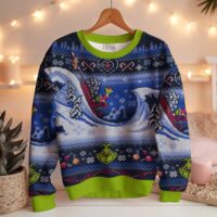 Hooktab The Grinch Cuddly As A Cactus Ugly Christmas Sweater