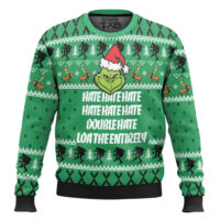 Hooktab The Grinch Hate Double Hate Ugly Christmas Sweater
