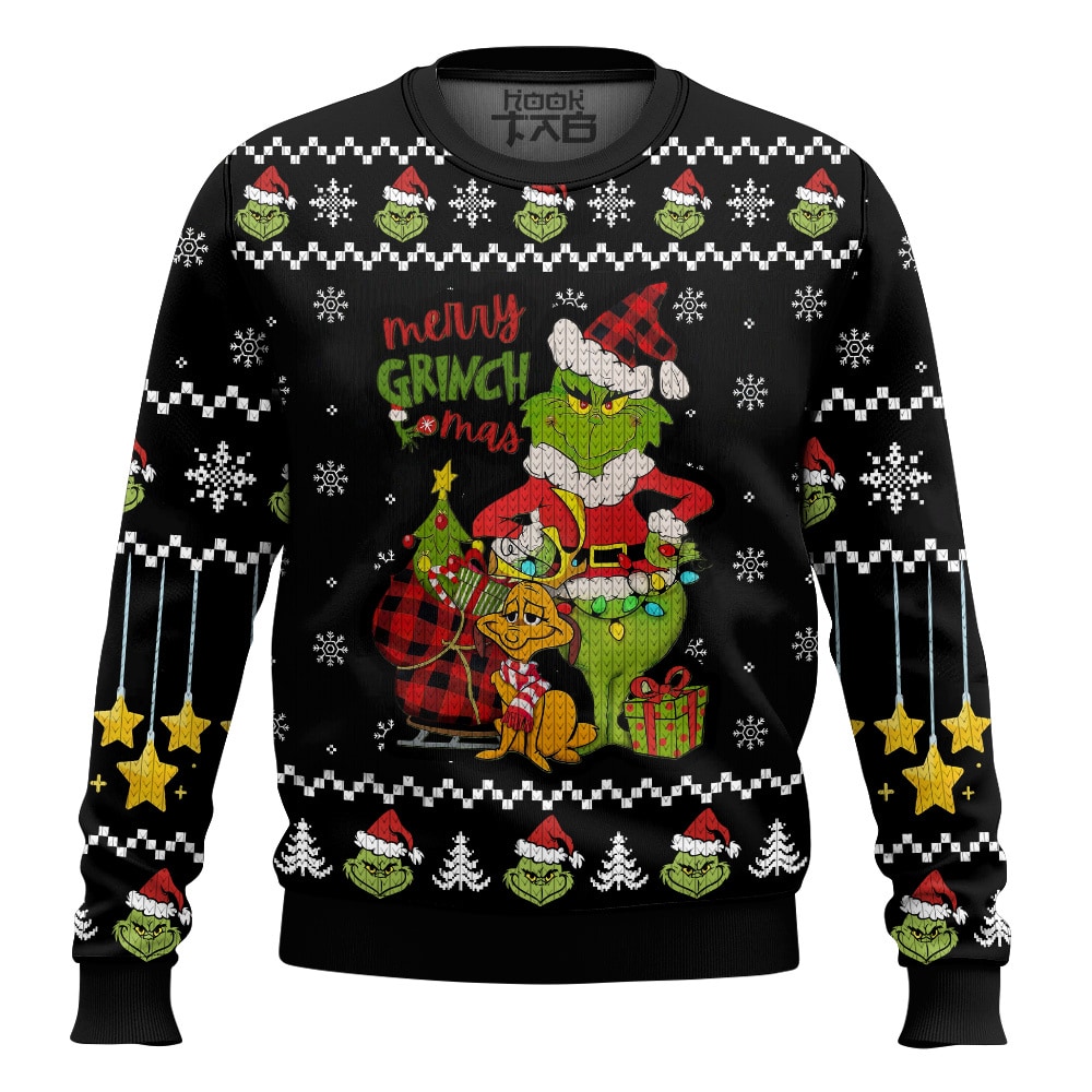 Hooktab The Grinch Merry Grinchmas Ugly Christmas Sweater Hooktab The Grinch Merry Grinchmas Ugly Christmas Sweater