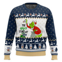 Hooktab The Grinch Stole My Miller Lite Ugly Christmas Sweater
