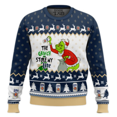 The Grinch Stole My Miller Lite Ugly Christmas Sweater