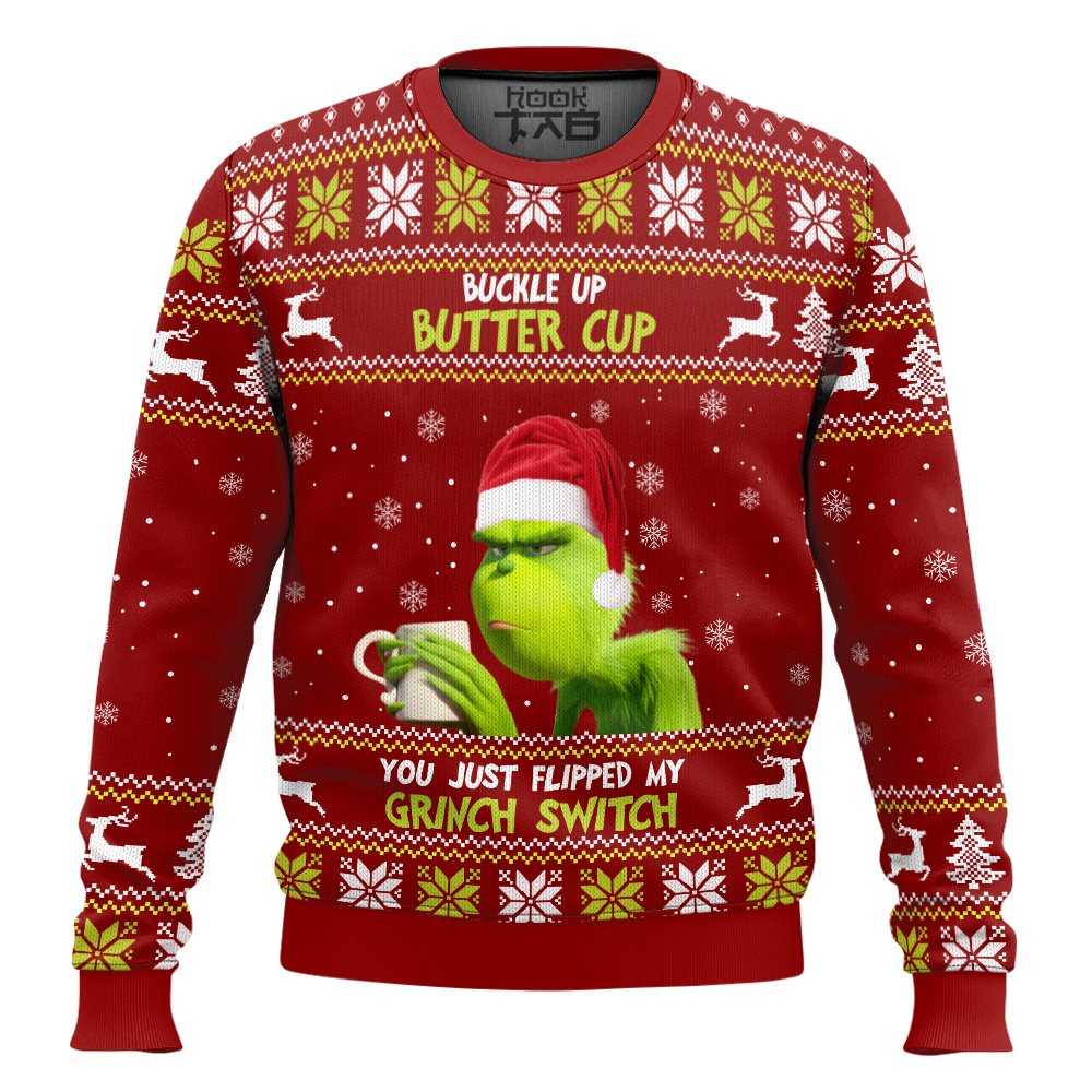 Hooktab The Grinch Switch Ugly Christmas Sweater Hooktab The Grinch Switch Ugly Christmas Sweater