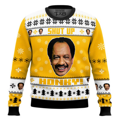 The Jeffersons George Jefferson Shut Up Honkey Ugly Christmas Sweater