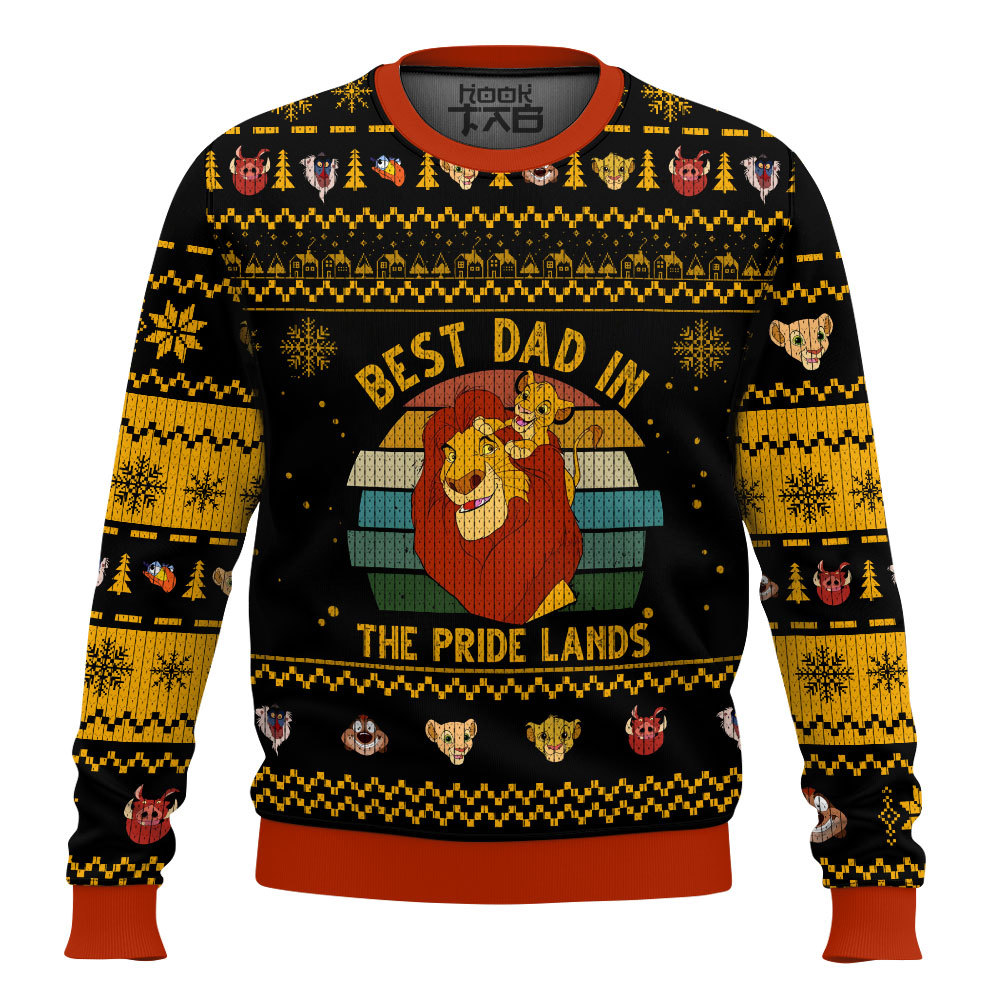 Hooktab The Lion King Best Dad In The Pride Lands Ugly Christmas Sweater Hooktab The Lion King Best Dad In The Pride Lands Ugly Christmas Sweater