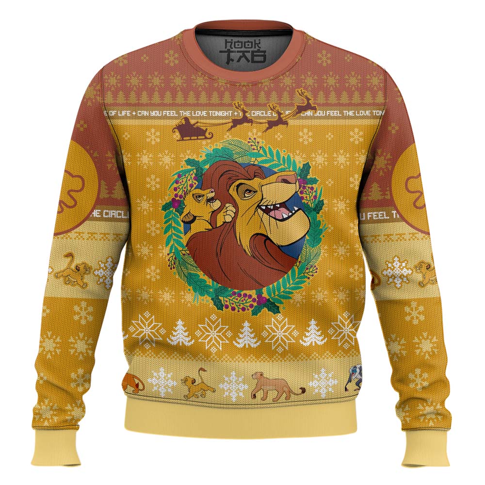 Hooktab The Lion King Father And Son Ugly Christmas Sweater Hooktab The Lion King Father And Son Ugly Christmas Sweater