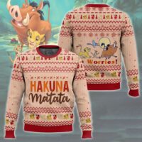 Hooktab The Lion King Hakuna Matata Ugly Christmas Sweater