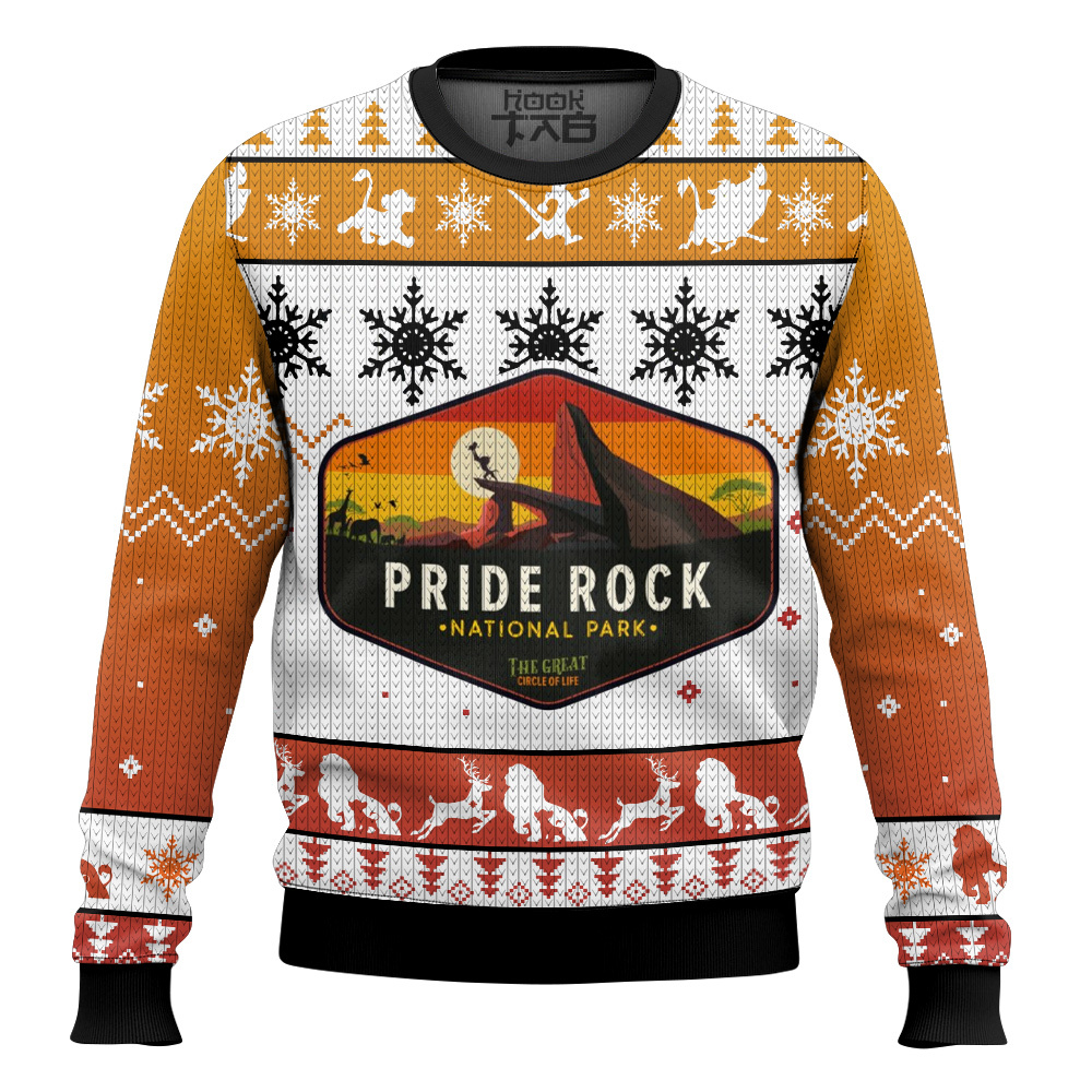 Hooktab The Lion King Pride Rock Ugly Christmas Sweater Hooktab The Lion King Pride Rock Ugly Christmas Sweater
