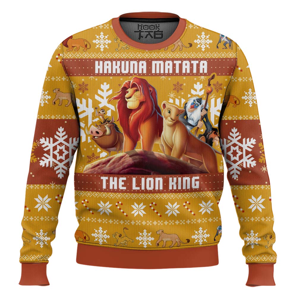 Hooktab The Lion King Royal Hakuna Matata Ugly Christmas Sweater Hooktab The Lion King Royal Hakuna Matata Ugly Christmas Sweater