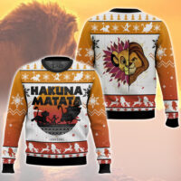 Hooktab The Lion King Simba Hakuna Matata Ugly Christmas Sweater