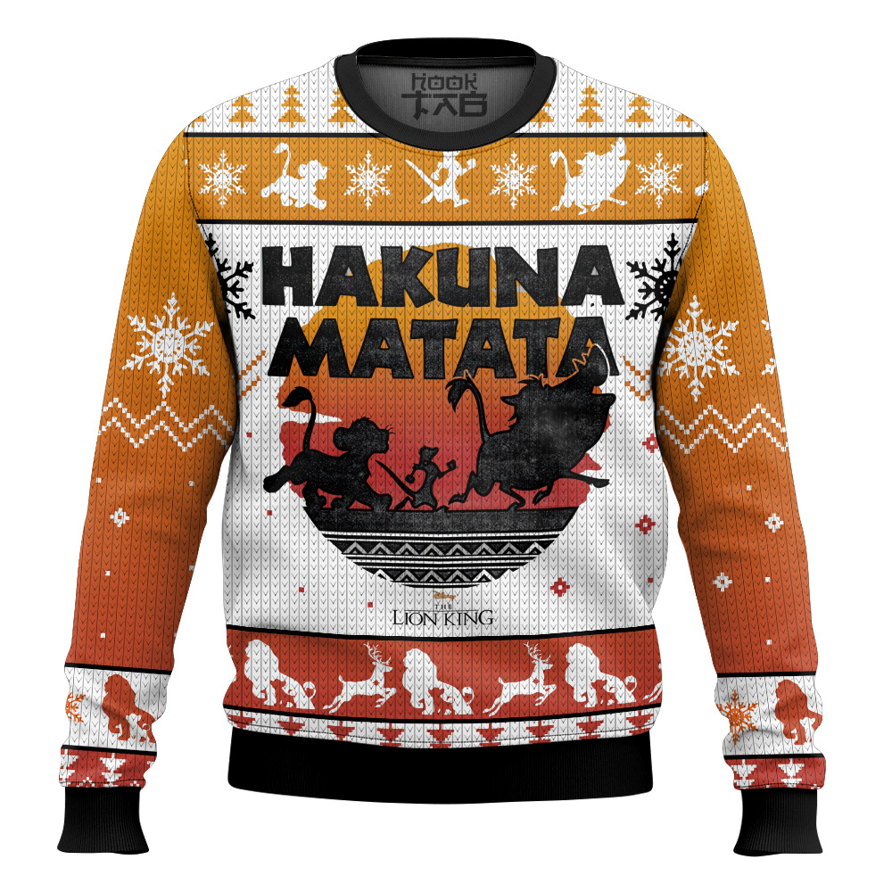Hooktab The Lion King Simba Hakuna Matata Ugly Christmas Sweater Hooktab The Lion King Simba Hakuna Matata Ugly Christmas Sweater