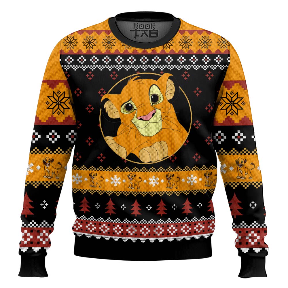 Hooktab The Lion King Simba Ugly Christmas Sweater Hooktab The Lion King Simba Ugly Christmas Sweater