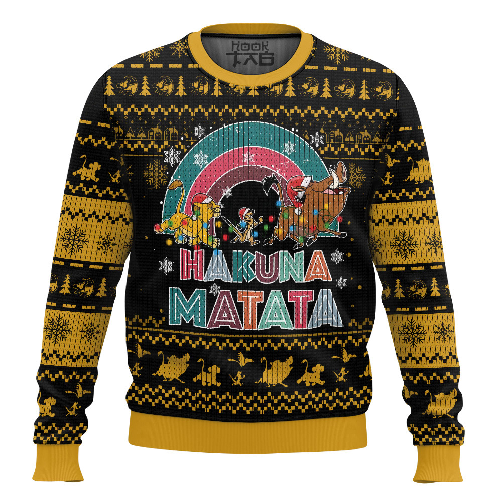 Hooktab The Lion King Xmas Hakuna Matata Ugly Christmas Sweater Hooktab The Lion King Xmas Hakuna Matata Ugly Christmas Sweater